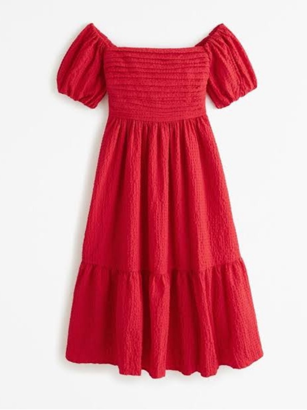 Abercrombie & Fitch Emerson Off-The-Shoulder Midi Dress Red Medium Tall